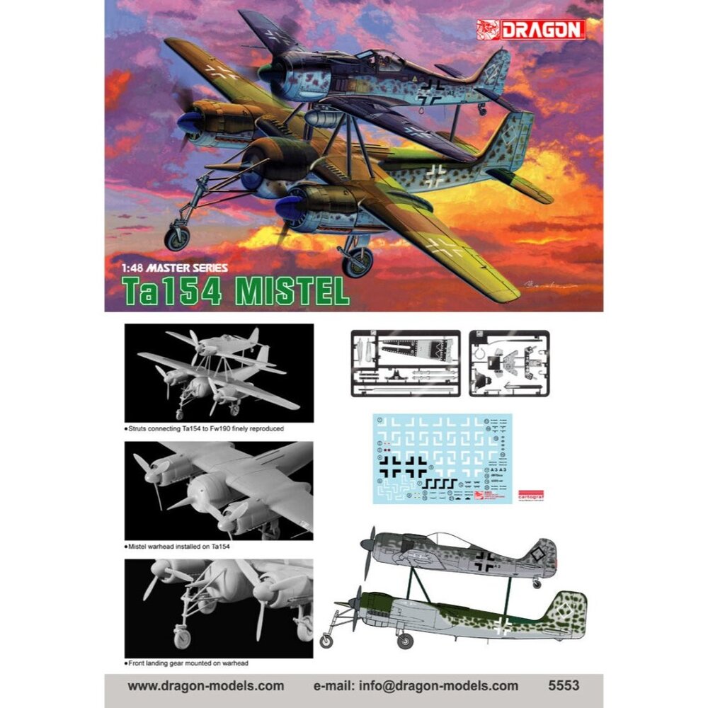 1/48 FW-190 + Ta154 Mistel Set Flying Bomb Original Shrink Wrap Dragon 5553